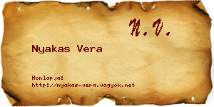 Nyakas Vera névjegykártya